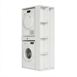 Έπιπλο Πλυντηρίου - Στεγνωτηρίου Bace Megapap Χρώμα Λευκό 90x60x187εκ.