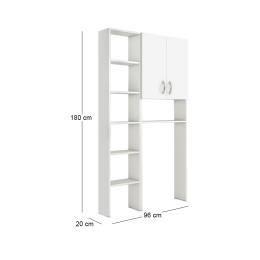 Έπιπλο Πλυντηρίου Make Megapap Χρώμα Λευκό 96x20x180εκ.