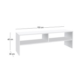 Έπιπλο Τηλεόρασης Beirut Megapap Χρώμα Λευκό 150x30x40εκ.