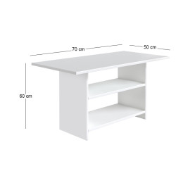 Τραπεζάκι Σαλονιού Dallas Megapap Χρώμα Λευκό 70x50x60εκ.