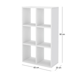 Βιβλιοθήκη Cube Megapap Χρώμα Λευκό 60x20x90εκ.