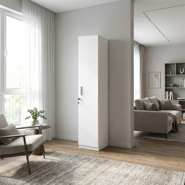 Ντουλάπα Ρούχων Emeril Megapap Μονόφυλλη Χρώμα Λευκό 35x42x180εκ.