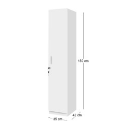Ντουλάπα Ρούχων Emeril Megapap Μονόφυλλη Χρώμα Λευκό 35x42x180εκ.