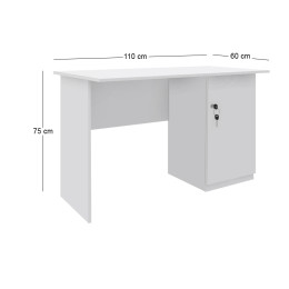 Γραφείο Εργασίας Moto Megapap Χρώμα Λευκό 110x60x75εκ.