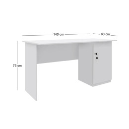 Γραφείο Εργασίας Moto Megapap Χρώμα Λευκό 140x60x75εκ.