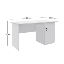 Γραφείο Εργασίας Moto Megapap Χρώμα Λευκό 120x80x75εκ.