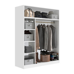 Ντουλάπα Ρούχων Ανοιχτή - Έπιπλο Εισόδου Sandra Megapap Χρώμα Λευκό 120x40x150εκ.