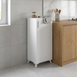 Ντουλάπι Κουζίνας - Μπάνιου Mine Megapap Χρώμα Λευκό 30x32x88εκ.