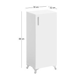 Ντουλάπι Κουζίνας - Μπάνιου Mine Megapap Χρώμα Λευκό 30x32x88εκ.