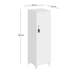 Ντουλάπι με Κλειδαριά Zehra Megapap Χρώμα Λευκό 30x32x128εκ.