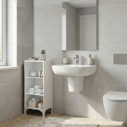 Βιβλιοθήκη - Ραφιέρα Clare Megapap Χρώμα Λευκό 30x20x88εκ.