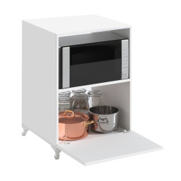 Έπιπλο Κουζίνας για Φουρνάκι Nadine Megapap Χρώμα Λευκό 60x57x85εκ.