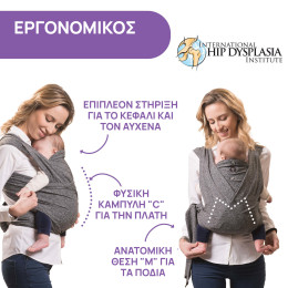 Chicco Μάρσιπος Boppy ComfyFit Evolution Grey Για 0+ Μηνών