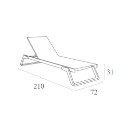 TROPIC ΞΑΠΛΩΣΤΡΑ WHITE/TAUPE ΑΛΟΥΜ-ΠΟΛ/ΝΙΟΥ 210X72X31εκ.