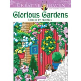 Creative Haven Glorious Gardens Color by Number Coloring Book