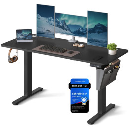 Songmics Μεταλλικό Ηλεκτρικά Ρυθμιζόμενο Γραφείο σε Ύψος, 140 x 60 x 72-120 cm, Μαύρο  (Lsd134bz01) (Snglsd134bz01)