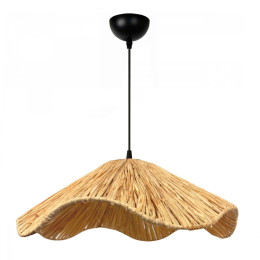 Φωτιστικό Οροφής Miro Megapap e27 Wicker Μονόφωτο Χρώμα Φυσικό Ø50x100εκ.