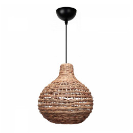 Φωτιστικό Οροφής Faya Megapap e27 Wicker Μονόφωτο Χρώμα Φυσικό Ø46x100εκ.