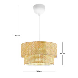 Φωτιστικό Οροφής Sora Megapap e27 Ύφασμα pvc Μονόφωτο Χρώμα Μπεζ Ø30x70εκ.