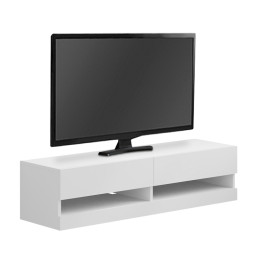 Έπιπλο Τηλεόρασης Επιτοίχιο Moon Megapap με led Χρώμα Λευκό 120x33,8x30εκ.