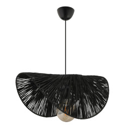 Φωτιστικό Οροφής Taco Megapap e27 Γιούτα Μονόφωτο Χρώμα Μαύρο 51x36x55εκ.