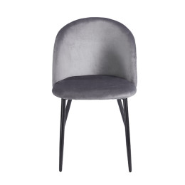 RIO GREY VELVET ΥΦΑΣΜΑ ΚΑΡΕΚΛΑ ΜΕΤΑΛΛΙΚΗ 50X52X81εκ.