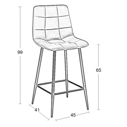 NORA BLACK VELVET ΥΦΑΣΜΑ 65εκ. ΣΚΑΜΠΟ ΜΕΤΑΛΛΙΚΟ 45X41X65-99εκ.