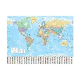 Collins Large World Wall Laminated map (70 x 91.5 cm)