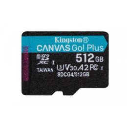 Kingston Microsd 512gb Canvasgo+ 200mb/s a2 u3 v30 (Sdcg4/512gbsp) (Kinsdcg4-512gbsp)