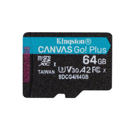 Kingston Microsd 64gb Canvasgo+ 200mb/s a2 u3 v30 Adapt (Sdcg4/64gb) (Kinsdcg4-64gb)