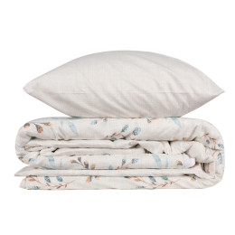 Σετ Παπλωματοθήκη Lendell Cotton box 3 τμχ Μονή (160x220) Χρώμα Μέντα - Λευκό