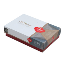 Σετ Παπλωματοθήκη Arlo Cotton box 3 τμχ Μονή (160x220) Χρώμα Καφέ - Γκρι