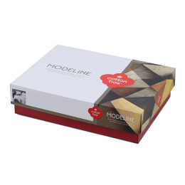 Σετ Παπλωματοθήκη Nitsa Cotton box 3 τμχ Μονή (160x220) Χρώμα Σκούρο Μπλε - Γκρι