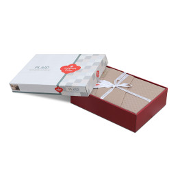 Σετ Παπλωματοθήκη Plaid Cotton box 4 τμχ Διπλή (200x220) Χρώμα Mink