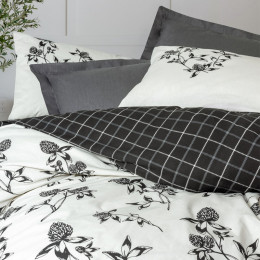 Σετ Παπλωματοθήκη Ohia Cotton box 4 τμχ Διπλή (200x220) Χρώμα Ανθρακί