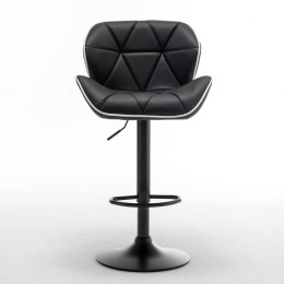 Σκαμπό Bar ArteLibre DRASH Με Πλάτη Πτυσσόμενο Μαύρο PU/Μέταλλο 54x52x87-109cm