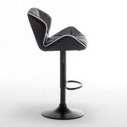 Σκαμπό Bar ArteLibre DRASH Με Πλάτη Πτυσσόμενο Μαύρο PU/Μέταλλο 54x52x87-109cm