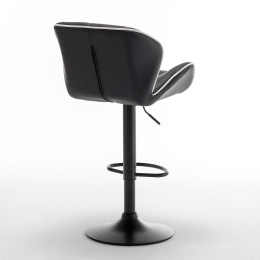 Σκαμπό Bar ArteLibre DRASH Με Πλάτη Πτυσσόμενο Μαύρο PU/Μέταλλο 54x52x87-109cm