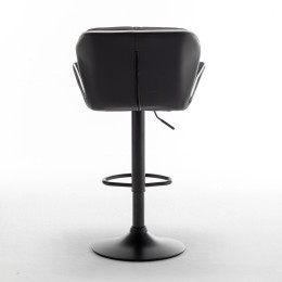 Σκαμπό Bar ArteLibre DRASH Με Πλάτη Πτυσσόμενο Μαύρο PU/Μέταλλο 54x52x87-109cm