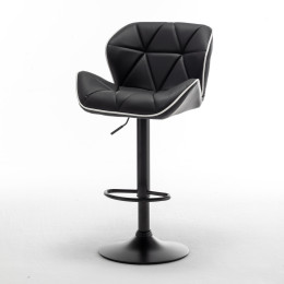 Σκαμπό Bar ArteLibre DRASH Με Πλάτη Πτυσσόμενο Μαύρο PU/Μέταλλο 54x52x87-109cm