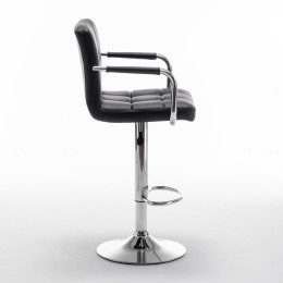 Σκαμπό Bar ArteLibre RANCOR Με Πλάτη Πτυσσόμενο Μαύρο PVC/Μέταλλο 51x50x83-105cm