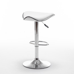 Σκαμπό Bar ArteLibre MOD Πτυσσόμενο Λευκό PU/Μέταλλο 44.5x43x65.5-83.5cm