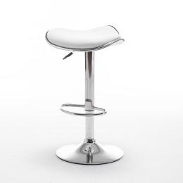 Σκαμπό Bar ArteLibre MOD Πτυσσόμενο Λευκό PU/Μέταλλο 44.5x43x65.5-83.5cm