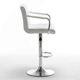 Σκαμπό Bar ArteLibre DOKK Με Πλάτη Πτυσσόμενο Λευκό PU/Μέταλλο 52x56x94-115cm