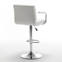 Σκαμπό Bar ArteLibre DOKK Με Πλάτη Πτυσσόμενο Λευκό PU/Μέταλλο 52x56x94-115cm