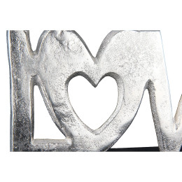 Διακοσμητικό ArteLibre 'Love' Σε Βάση Ασημί/Μαύρο Αλουμίνιο/Ξύλο 28x5x14cm