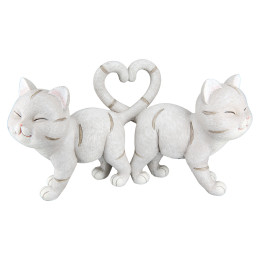 Φιγούρα Γάτα 'Kitten' Πολυρεζίνη Γκρι 7.5x20x11cm 2Τμχ