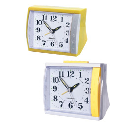 Ρολόι Επιτραπέζιο Με Ξυπνητήρι Πλαστικό 8x8cm Σε 2 Χρώματα
