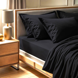 Σεντόνι Tonne Cotton box Μονό (180x240) Χρώμα Μαύρο