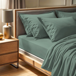 Σεντόνι Tonne Cotton box Μονό (180x240) Χρώμα Πράσινο